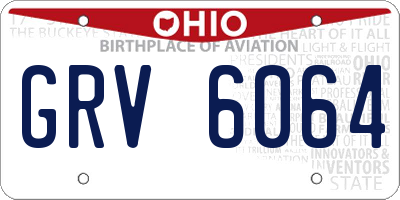 OH license plate GRV6064