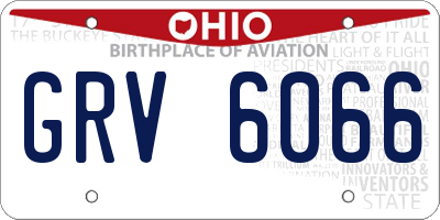 OH license plate GRV6066