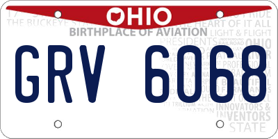 OH license plate GRV6068