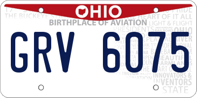 OH license plate GRV6075