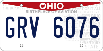 OH license plate GRV6076
