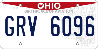 OH license plate GRV6096