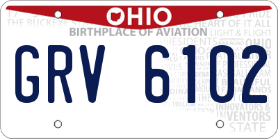 OH license plate GRV6102