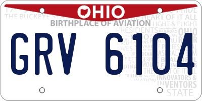 OH license plate GRV6104