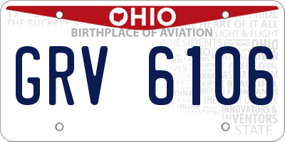 OH license plate GRV6106