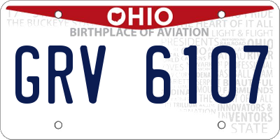OH license plate GRV6107