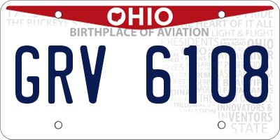 OH license plate GRV6108
