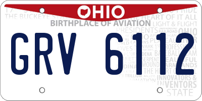 OH license plate GRV6112
