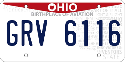 OH license plate GRV6116