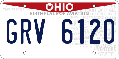 OH license plate GRV6120