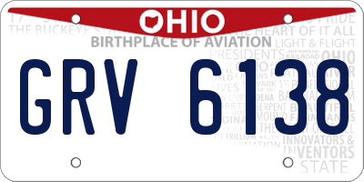 OH license plate GRV6138