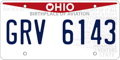 OH license plate GRV6143