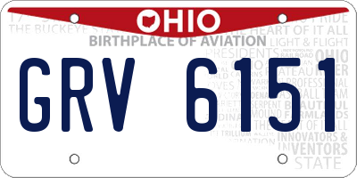 OH license plate GRV6151