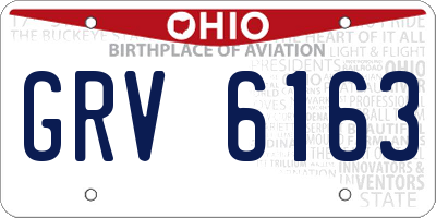 OH license plate GRV6163