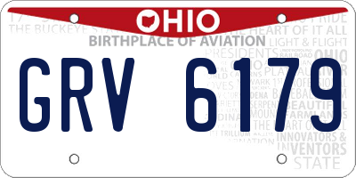 OH license plate GRV6179