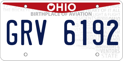 OH license plate GRV6192
