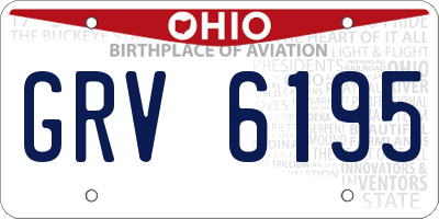 OH license plate GRV6195