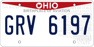 OH license plate GRV6197