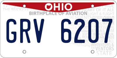 OH license plate GRV6207