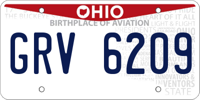 OH license plate GRV6209