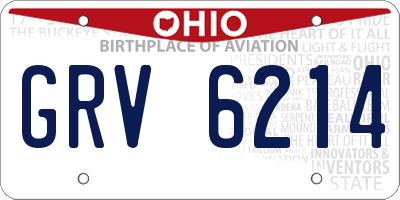 OH license plate GRV6214