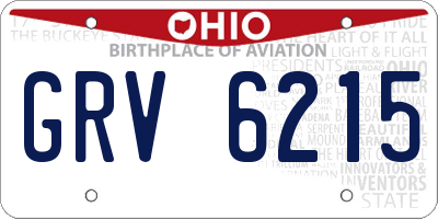 OH license plate GRV6215