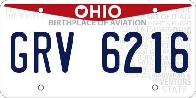 OH license plate GRV6216