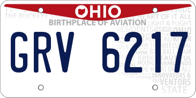 OH license plate GRV6217