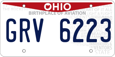 OH license plate GRV6223