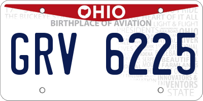 OH license plate GRV6225