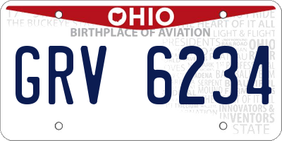 OH license plate GRV6234