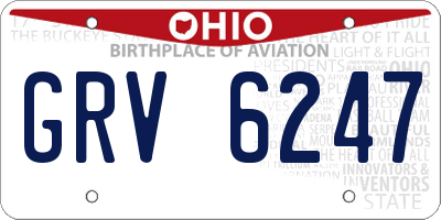 OH license plate GRV6247