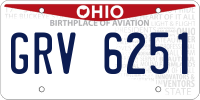 OH license plate GRV6251