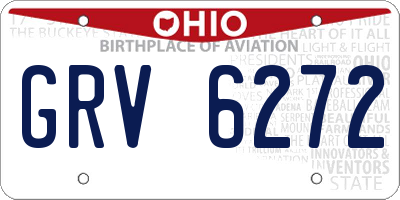 OH license plate GRV6272