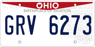 OH license plate GRV6273