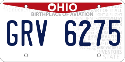 OH license plate GRV6275