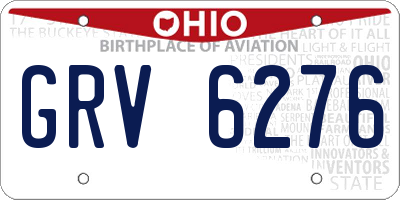 OH license plate GRV6276