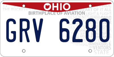 OH license plate GRV6280