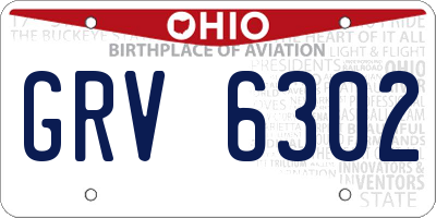 OH license plate GRV6302