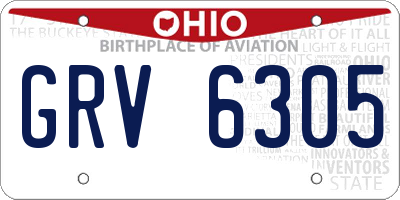 OH license plate GRV6305