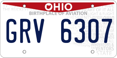OH license plate GRV6307