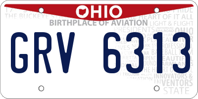 OH license plate GRV6313