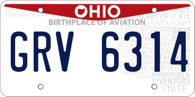 OH license plate GRV6314