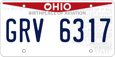 OH license plate GRV6317