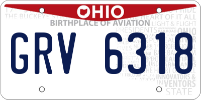 OH license plate GRV6318