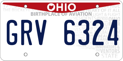 OH license plate GRV6324