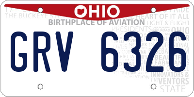 OH license plate GRV6326