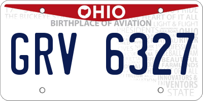 OH license plate GRV6327