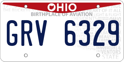 OH license plate GRV6329