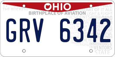 OH license plate GRV6342